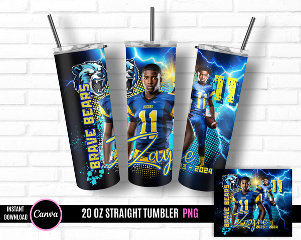 Custom Football Tumbler – TheGlitterPress