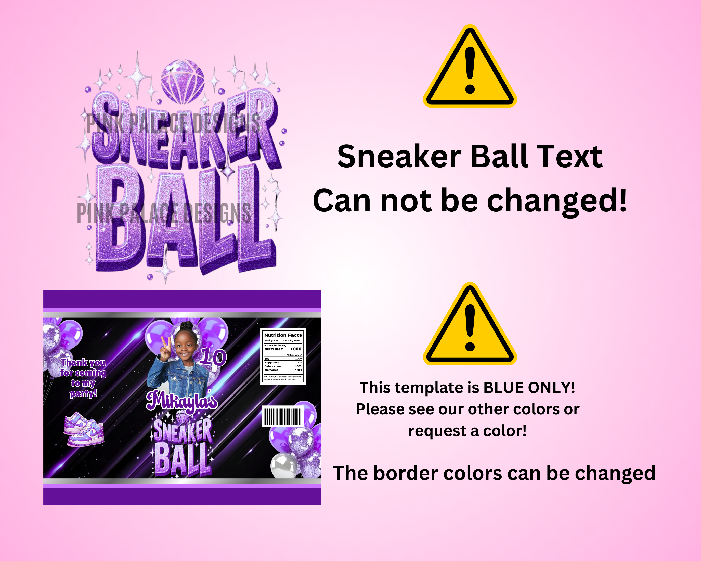 Sneaker ball Purple Party Favor Bundle