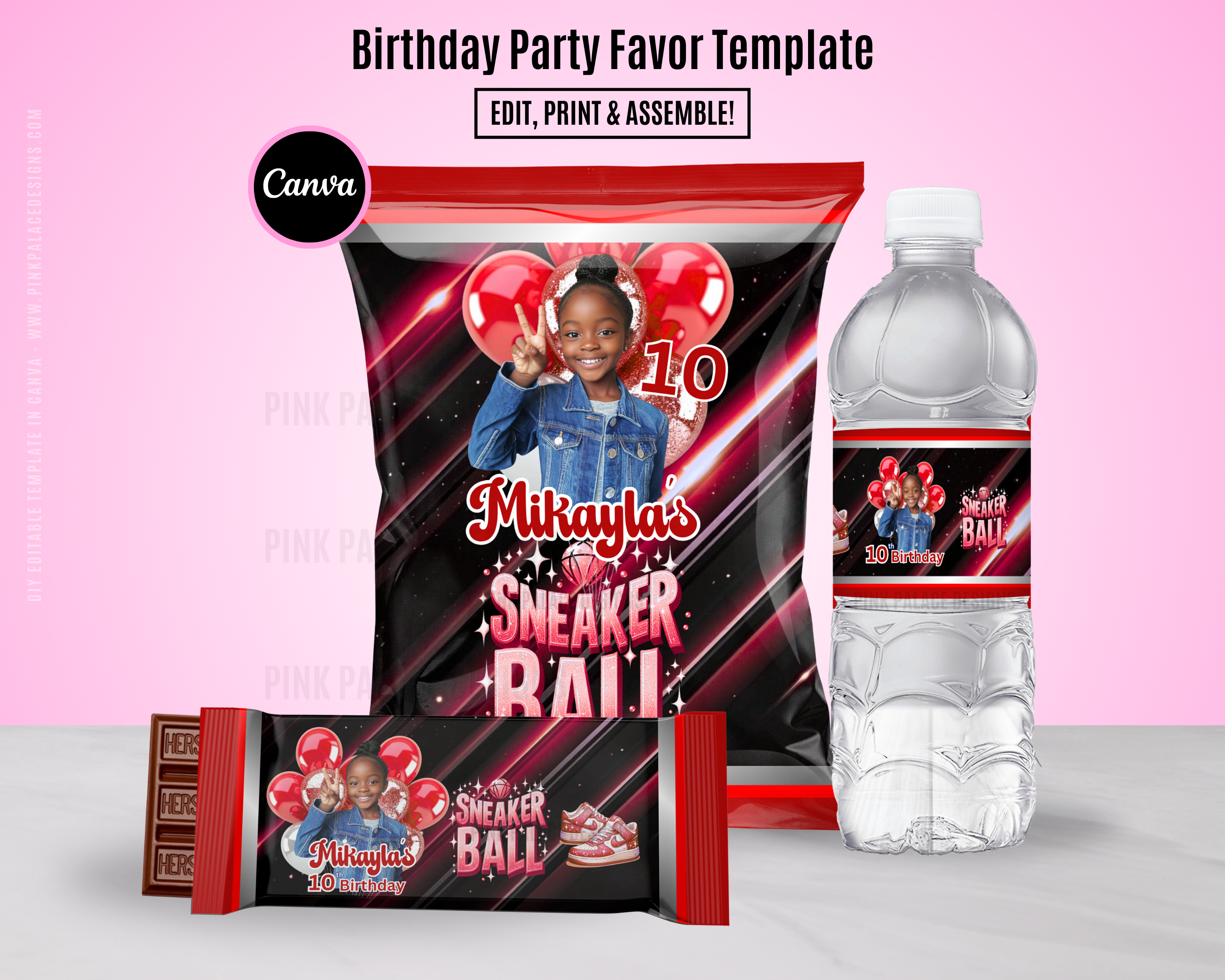 Sneaker ball Party Favor Bundle Red