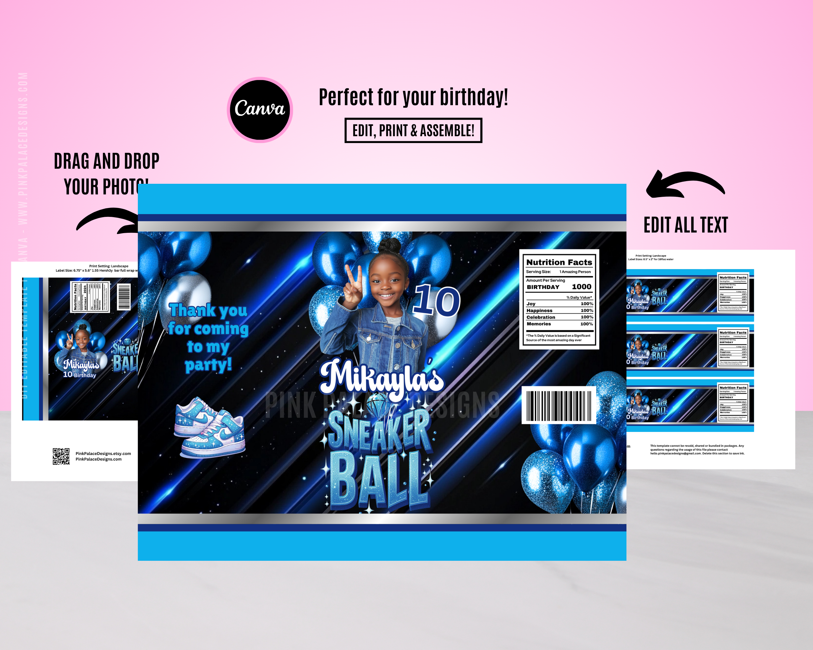 Sneaker ball Party Favor Bundle Blue