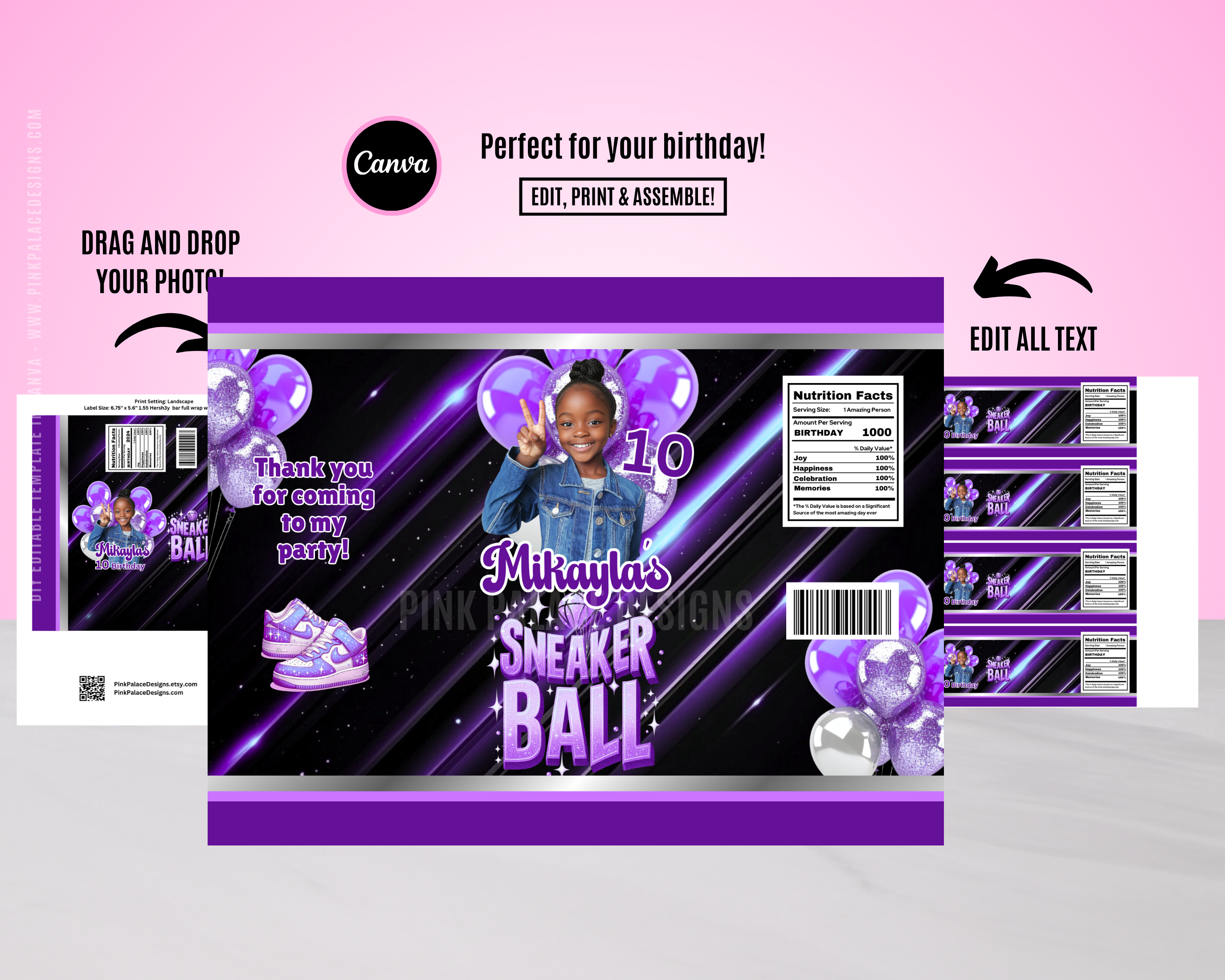 Sneaker ball Purple Party Favor Bundle