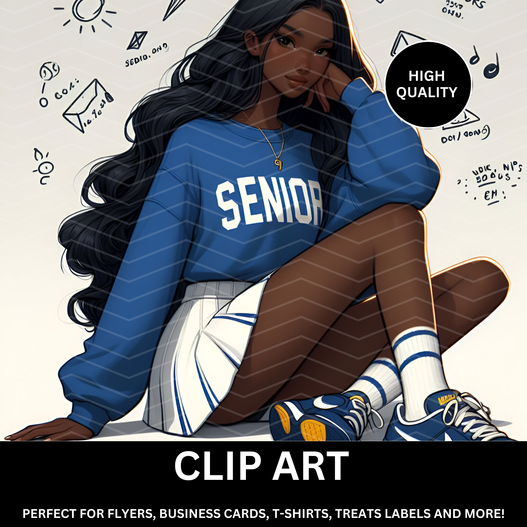 Clip Art - Senior Girl with Skirt