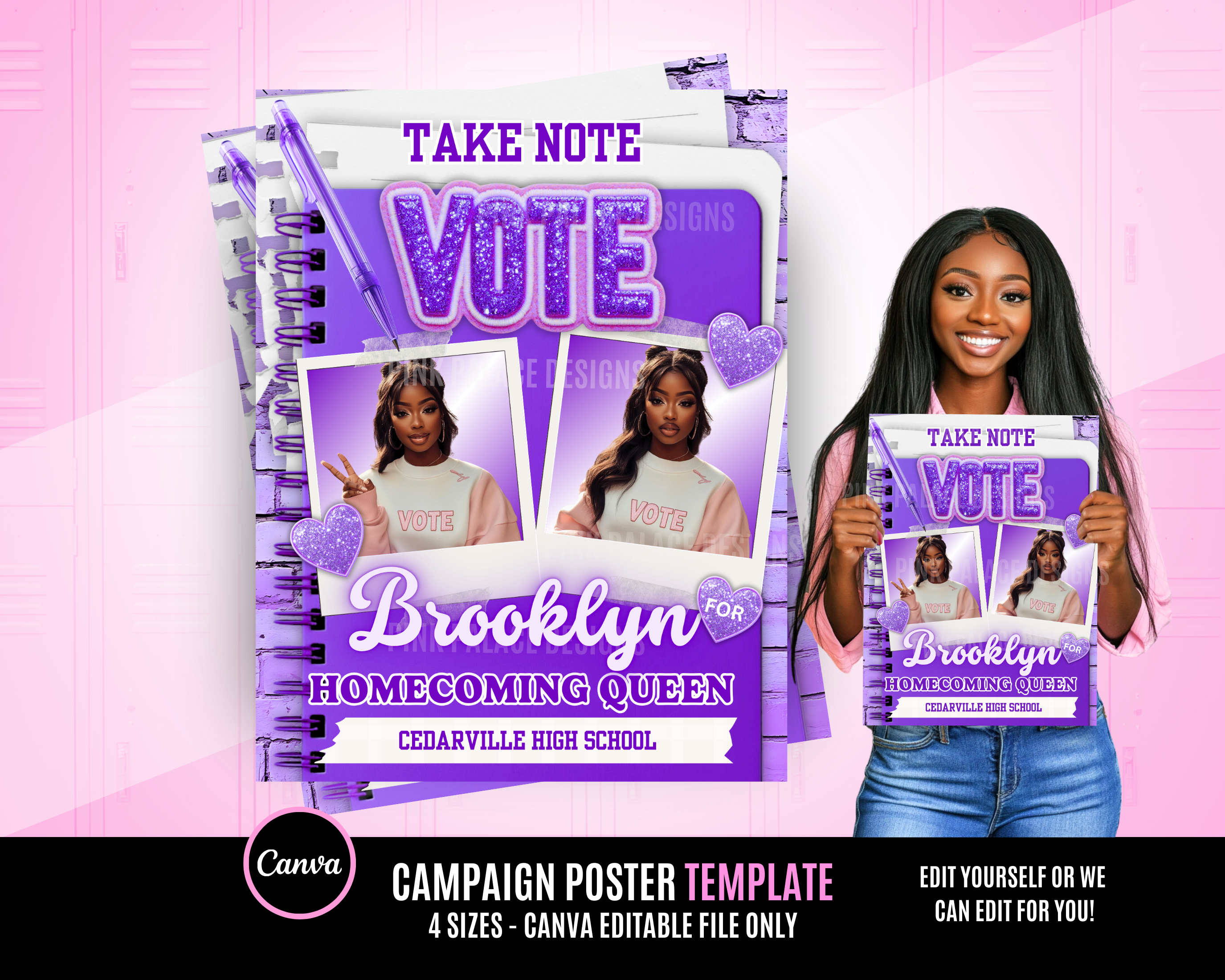 Purple Take Note Campaign Poster