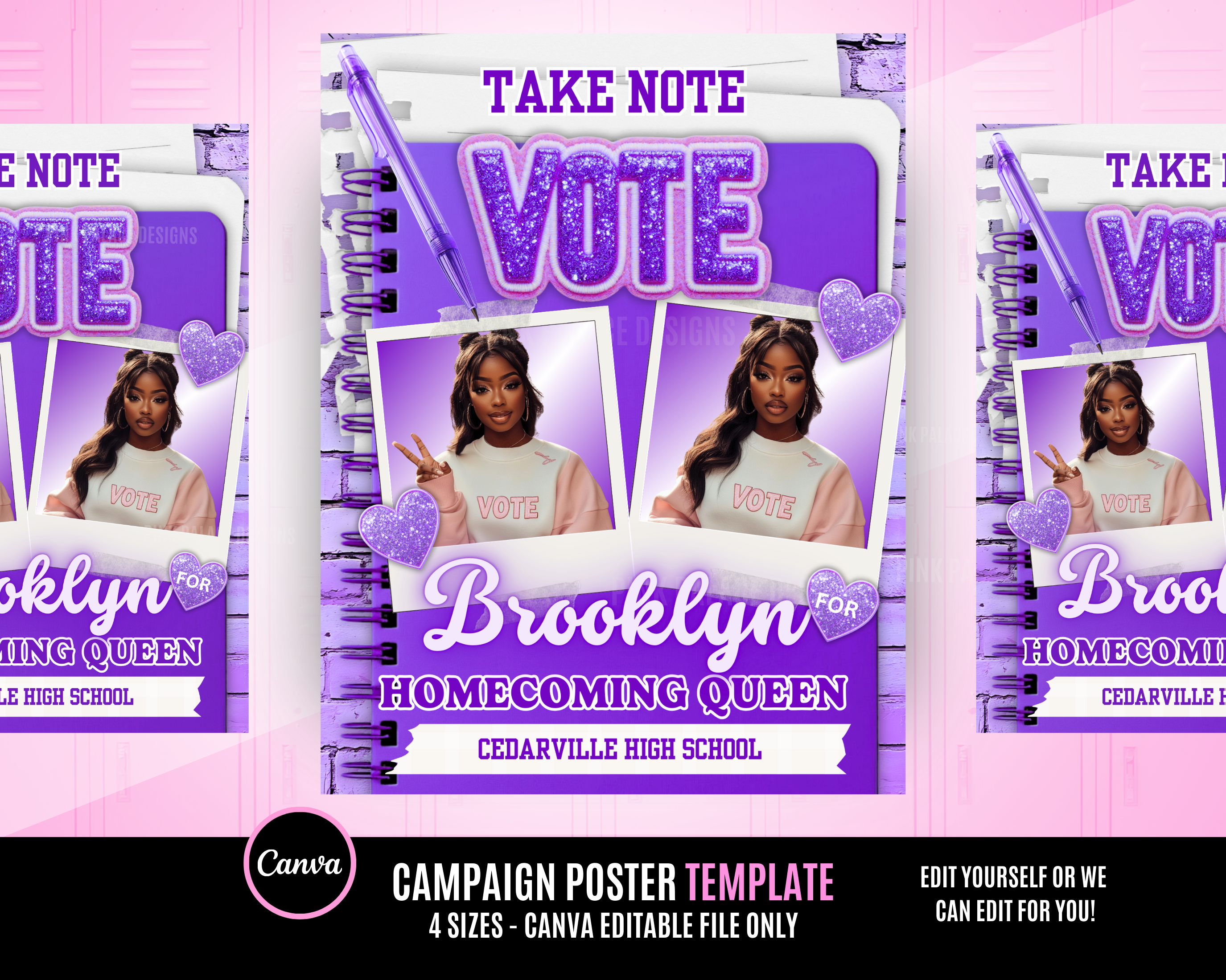 Purple Take Note Campaign Poster