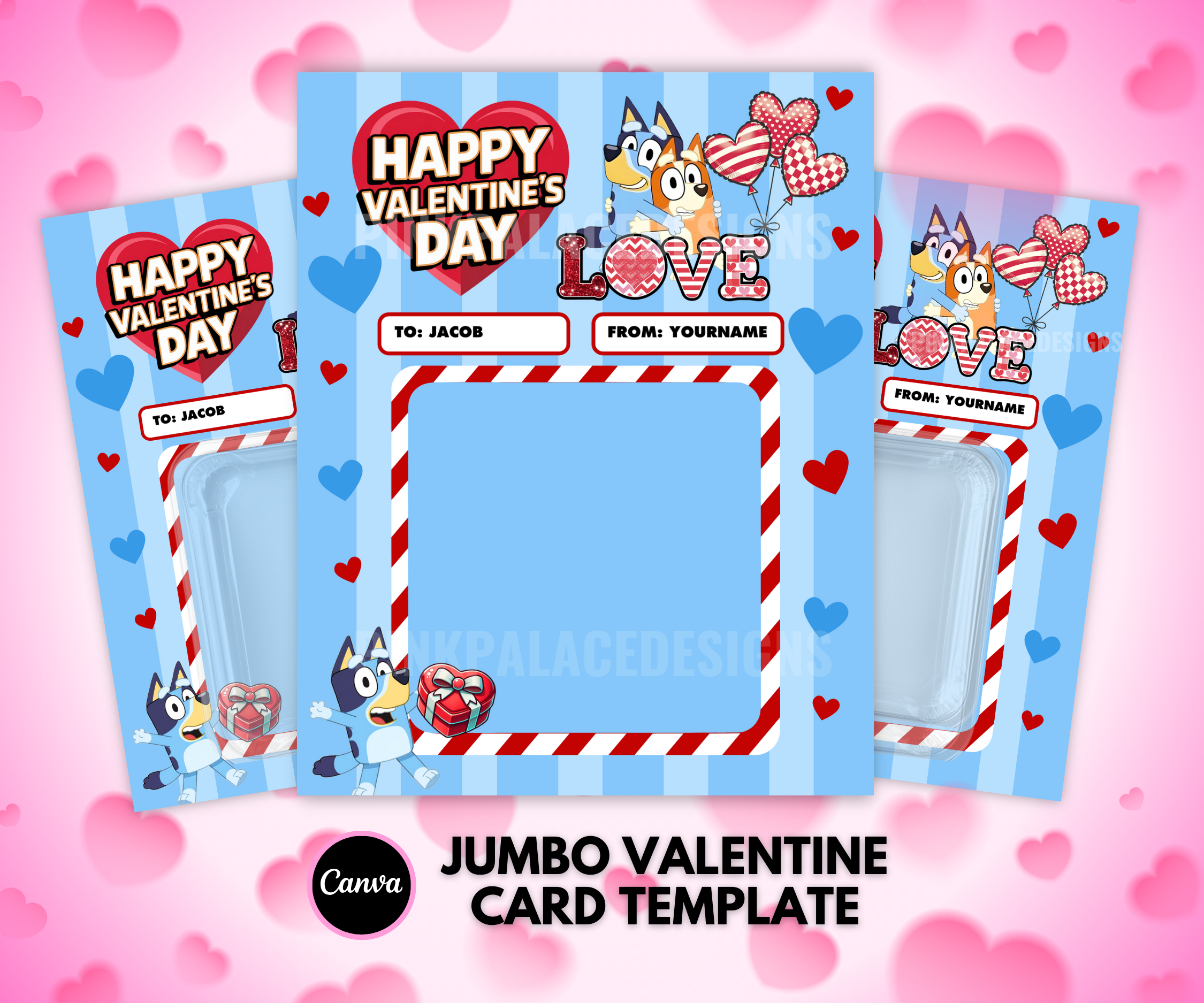 Blue Dog Jumbo Valentine Day Card