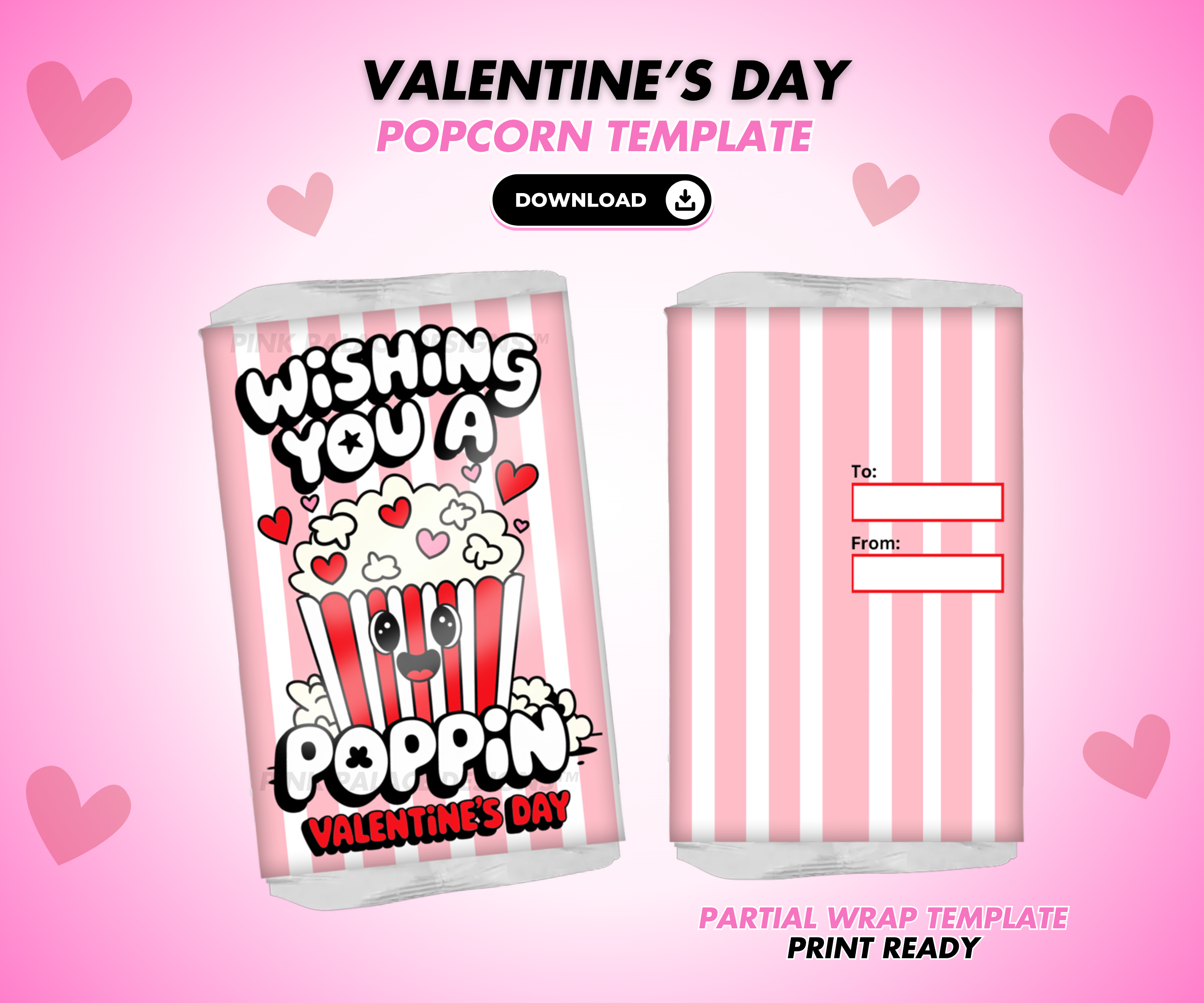 Valentines Day Popcorn Tag