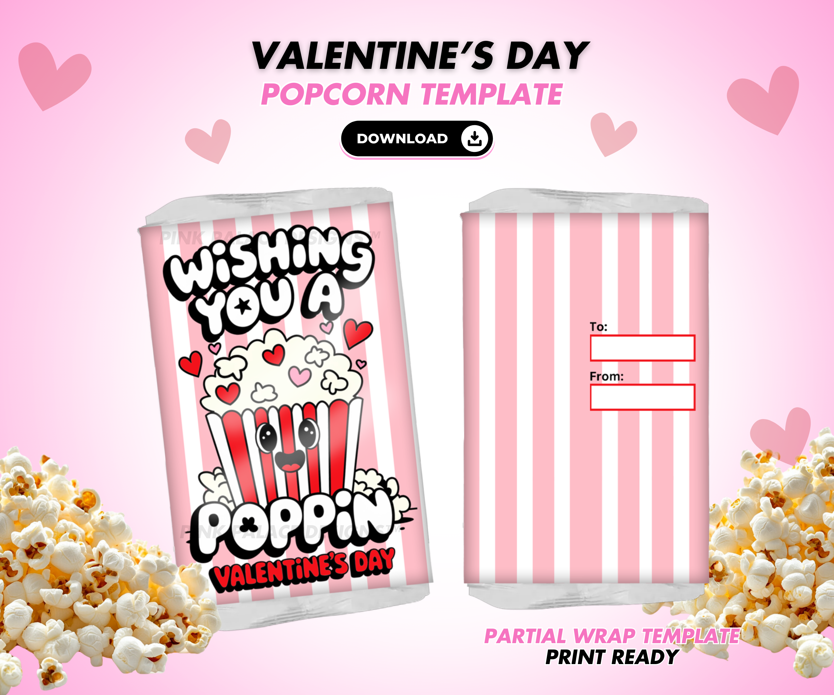 Valentines Day Popcorn Tag