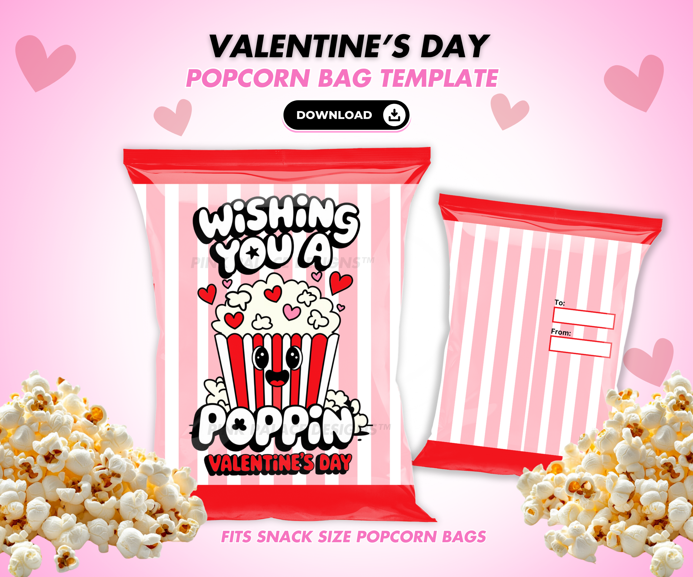 Valentines Day Popcorn Template