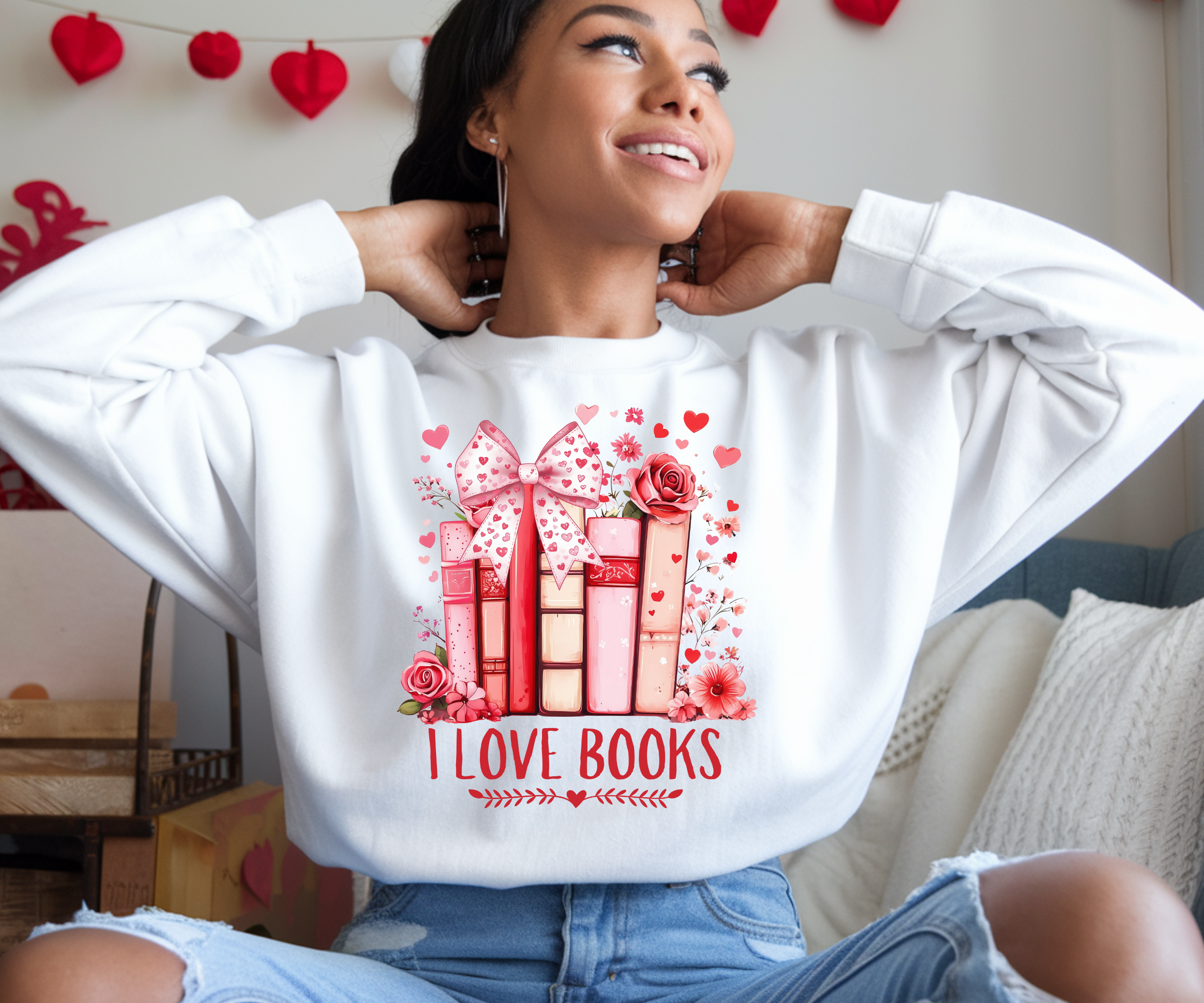 I Love book Valentines PNG