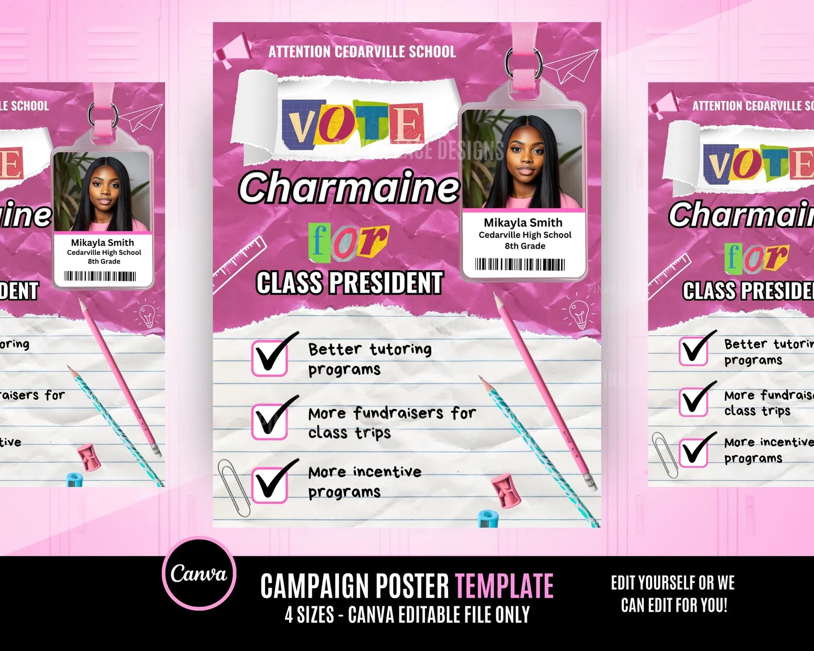 Pink School Campaign Poster